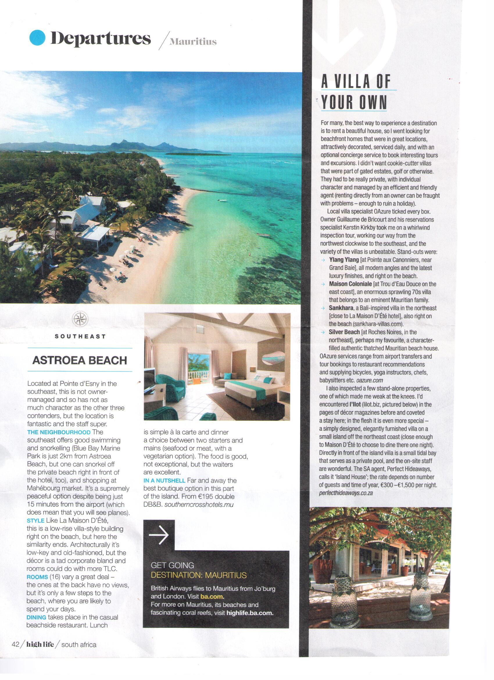 Oazure In The Latest Edition Of British Airways In-flight Magazine ...